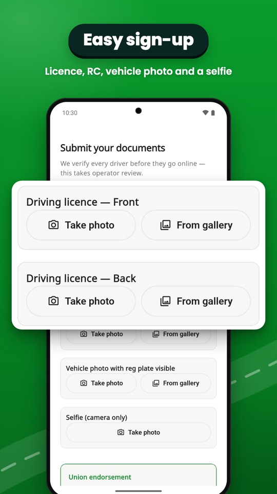 Easy sign-up with your documents