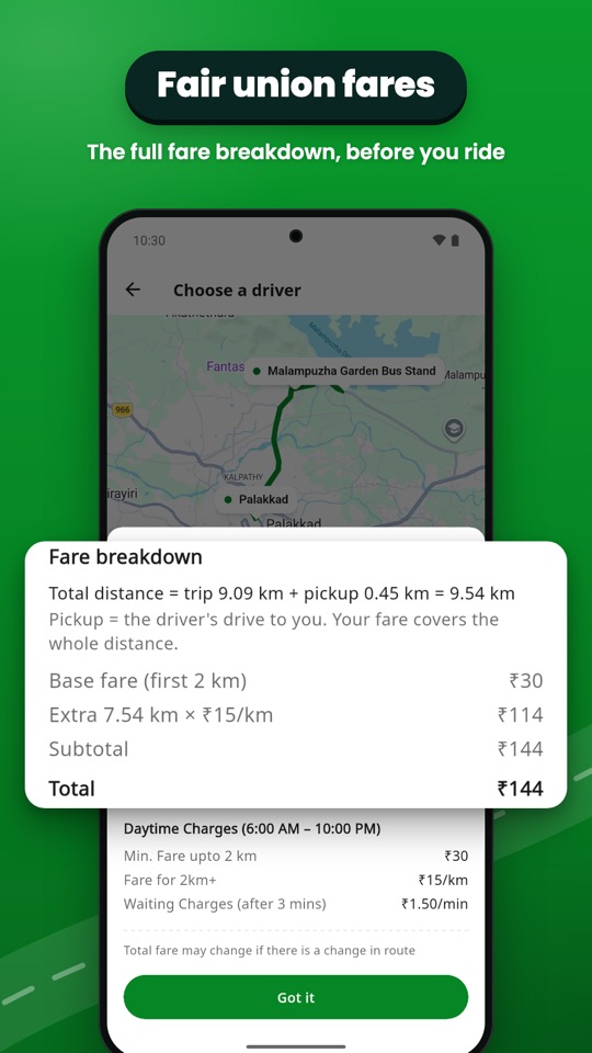 Fair union fares with the full breakdown